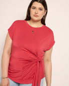 Soft Rose $|& SEAS Tidal Tied Waist Tee - SOF Full Front