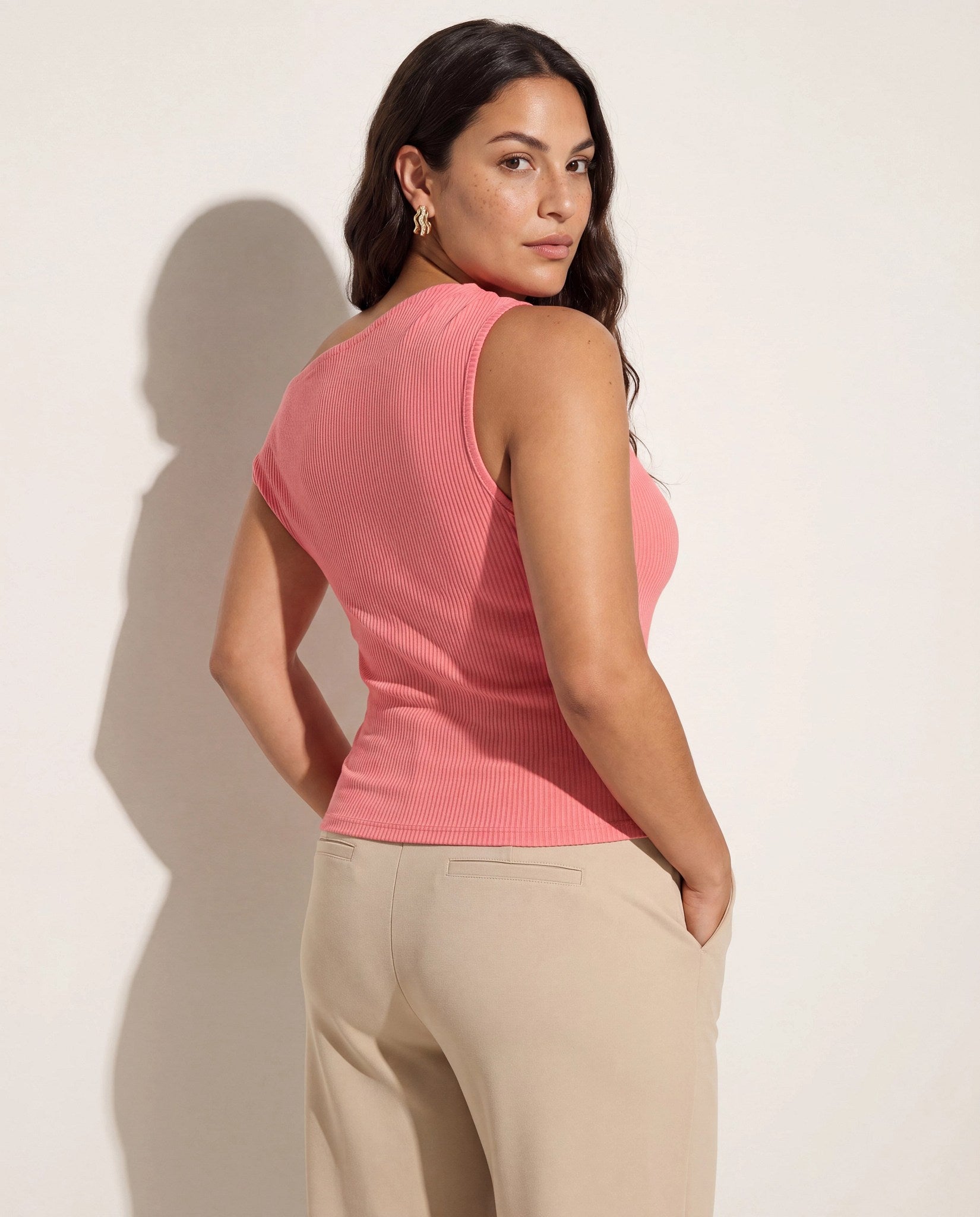 Peachy $|& SEAS Eden Pleated One Shoulder Top - SOF Back