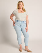 Ivory/Black $|& SEAS Spruce Square Neck Tee - UGC On Fig