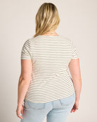 Ivory/Black $|& SEAS Spruce Square Neck Tee - SOF Back