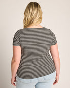 Heather Grey/Cream $|& SEAS Spruce Square Neck Tee - SOF Back