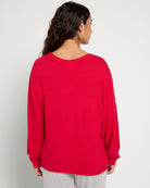 Chili Pepper $|& SEAS Shoreline Hacci "Love" Graphic Pullover - SOF Back
