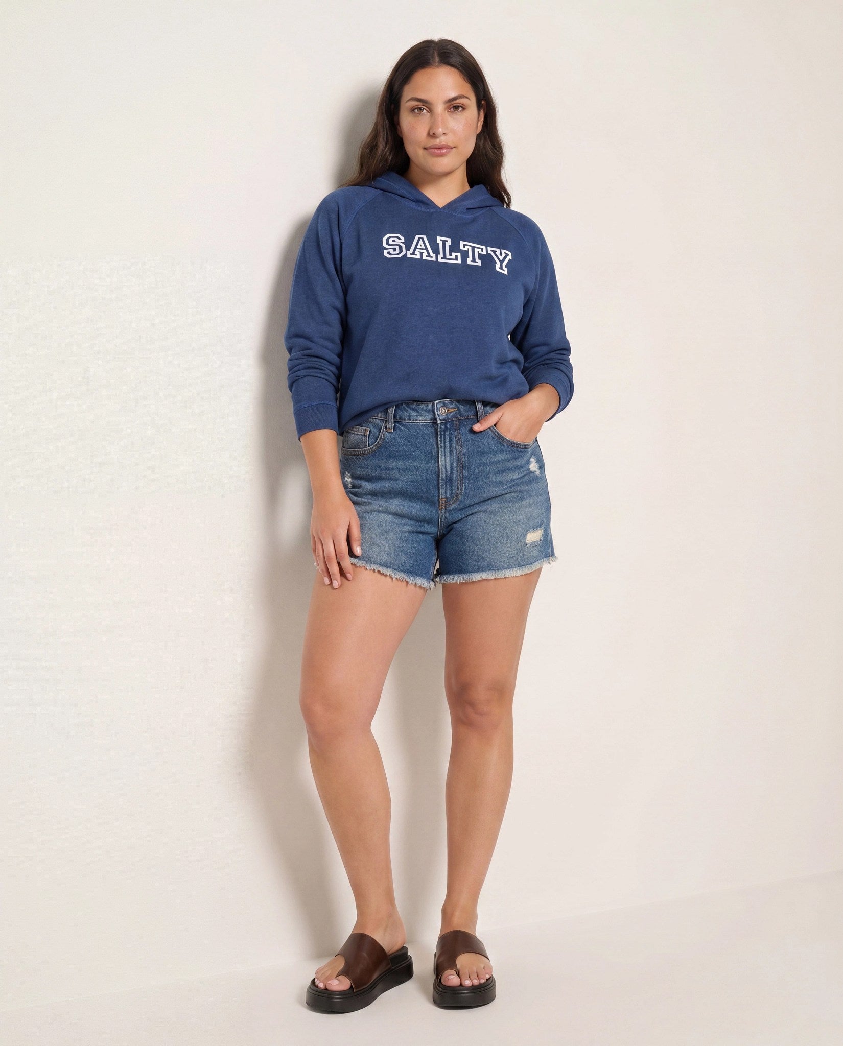 Navy $|& SEAS Salty Graphic Hoodie - UGC On Fig
