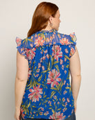 Royal Bouquet $|& Loveappella Ruffle Sleeve Mesh Top - SOF Back