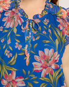 Royal Bouquet $|& Loveappella Ruffle Sleeve Mesh Top - SOF Full Front