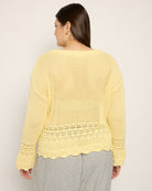 Butter $|& Cozy CO Crochet Scalloped Detail Sweater - SOF Back