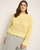 Butter $|& Cozy CO Crochet Scalloped Detail Sweater - SOF Front