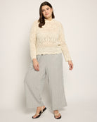 Off White $|& Cozy CO Hooded Crochet Sweater - UGC On Fig