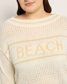 Off White $|& Cozy CO Beach Crochet Sweater - SOF Full Front
