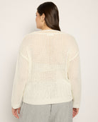 Off White $|& Cozy CO Beach Crochet Sweater - SOF Back