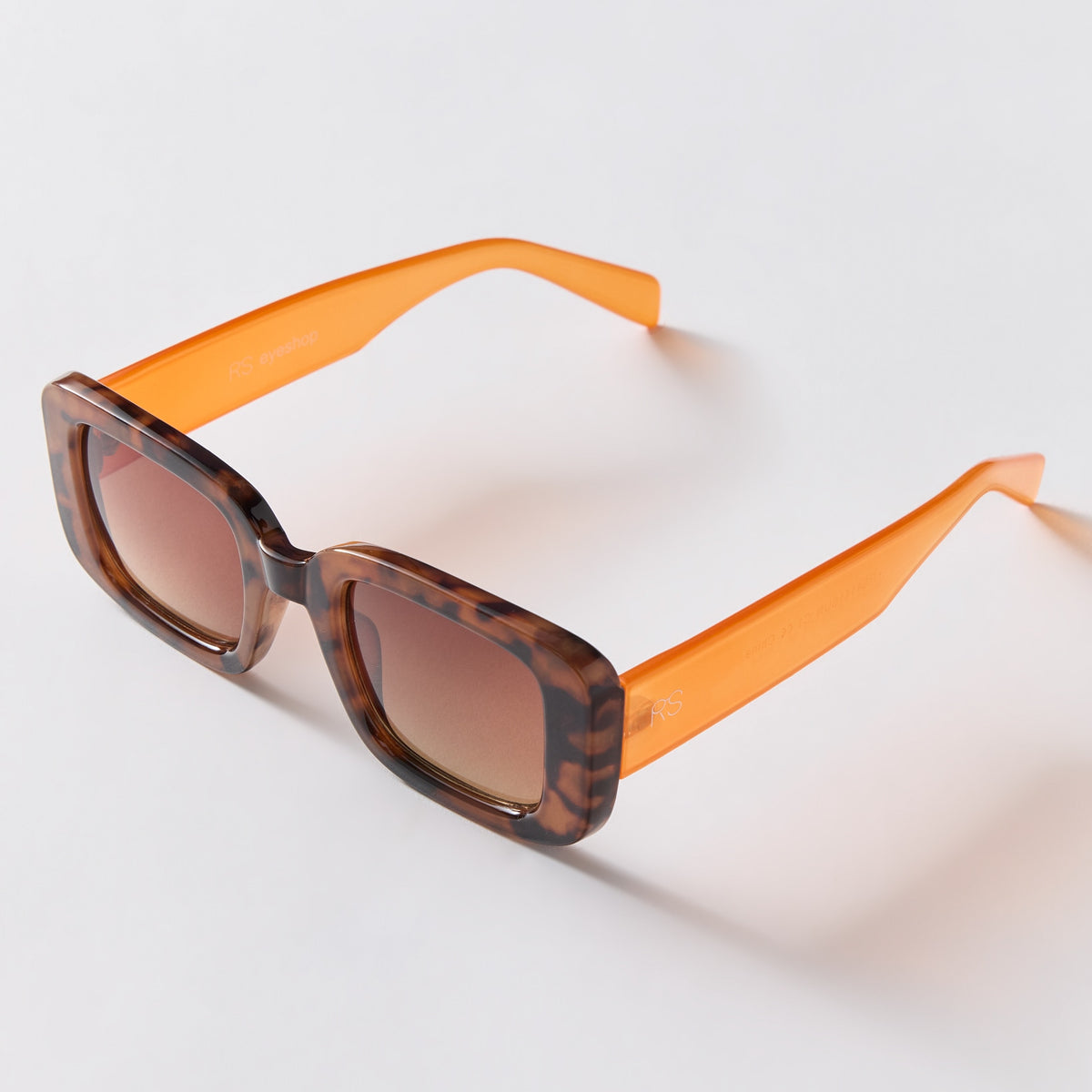 Rounded Rectangular Oversized Sunglasses - UV400 Brown Tint – Wantable
