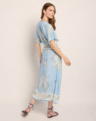 French Blue $|& SEAS Topanga Printed Midi Dress - SOF Back