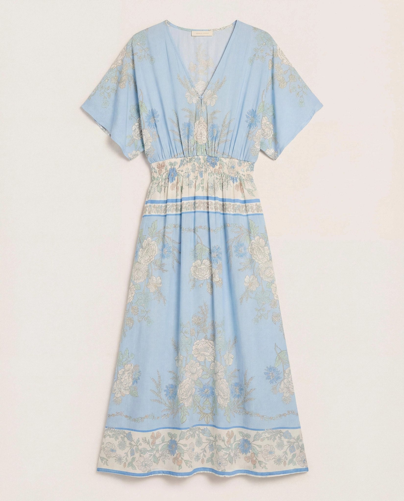 French Blue $|& SEAS Topanga Printed Midi Dress - Hanger Detail
