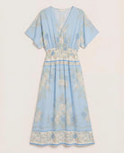 French Blue $|& SEAS Topanga Printed Midi Dress - Hanger Detail