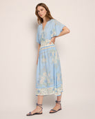 French Blue $|& SEAS Topanga Printed Midi Dress - SOF Front