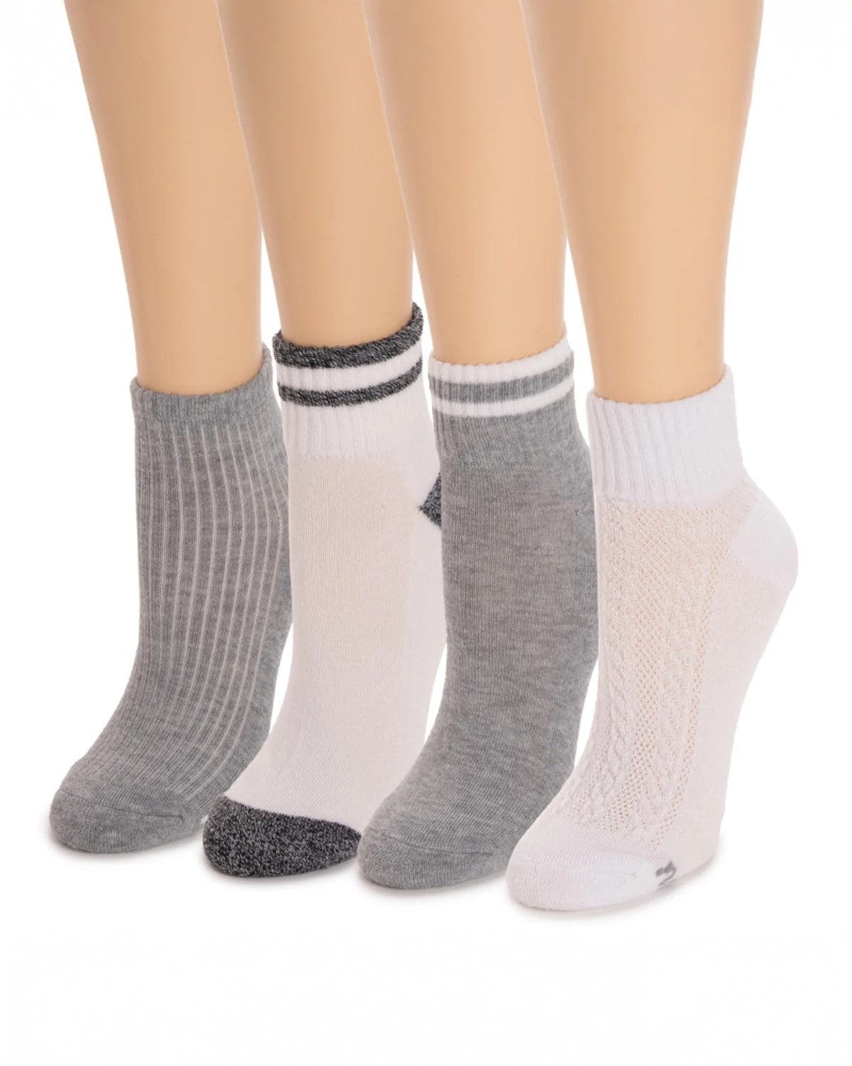 Ghost Grey Pack $|& MUK LUKS 4PK Dream Step Mini Crew - VOF Detail