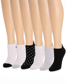 Black/Grey $|& MUK LUKS 6 Pack Sporty Ankle Sock - VOF Detail