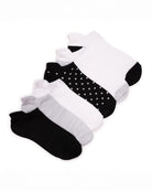Black/Grey $|& MUK LUKS 6 Pack Sporty Ankle Sock - VOF Detail