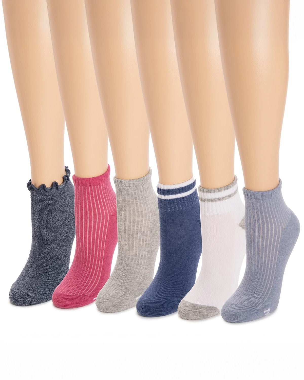 Cool Multi $|& MUK LUKS 6pk Dream Mini Crew - VOF Detail