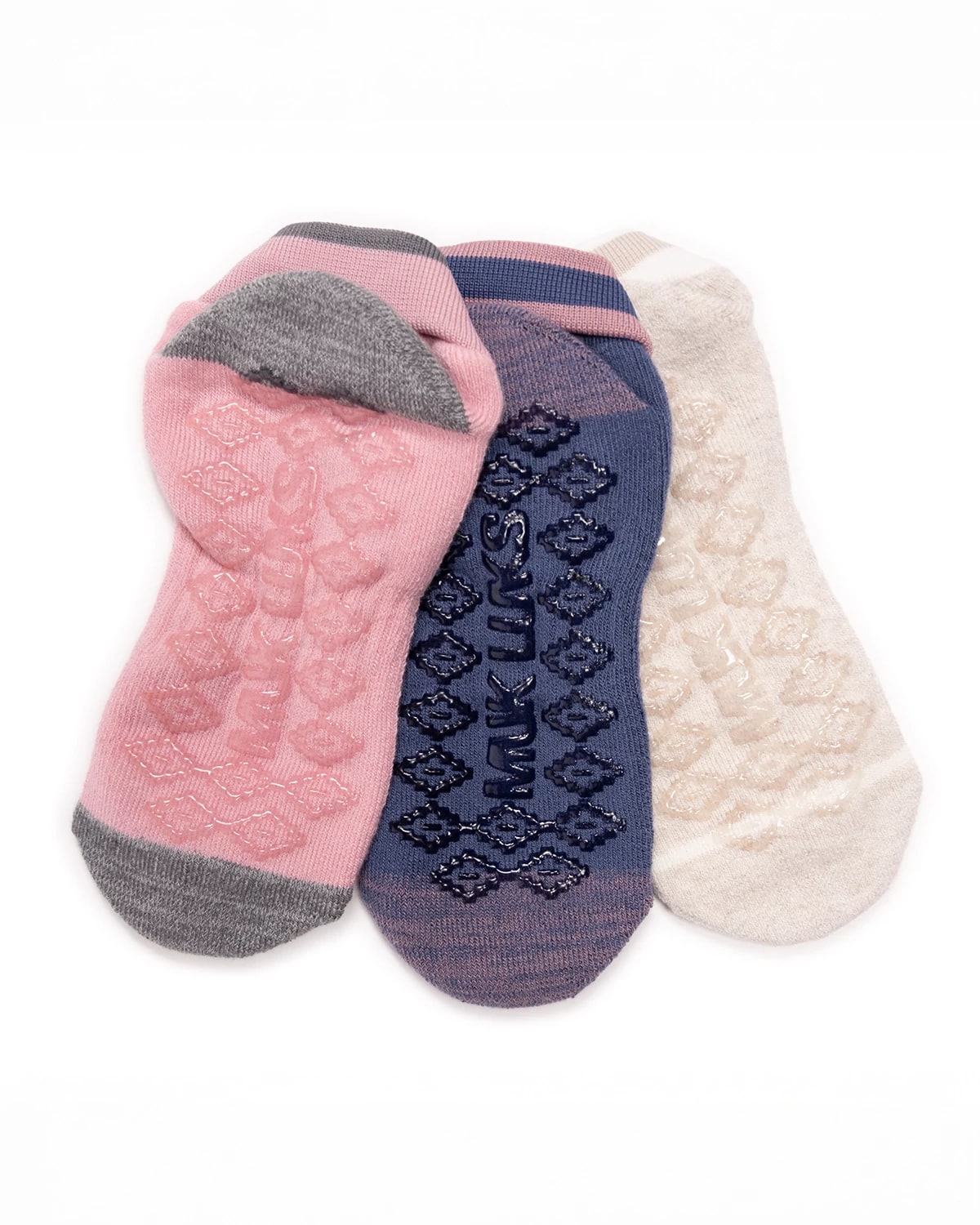 Bloom/Blue Pack $|& MUK LUKS Studio Sock 3PK - Hanger Side