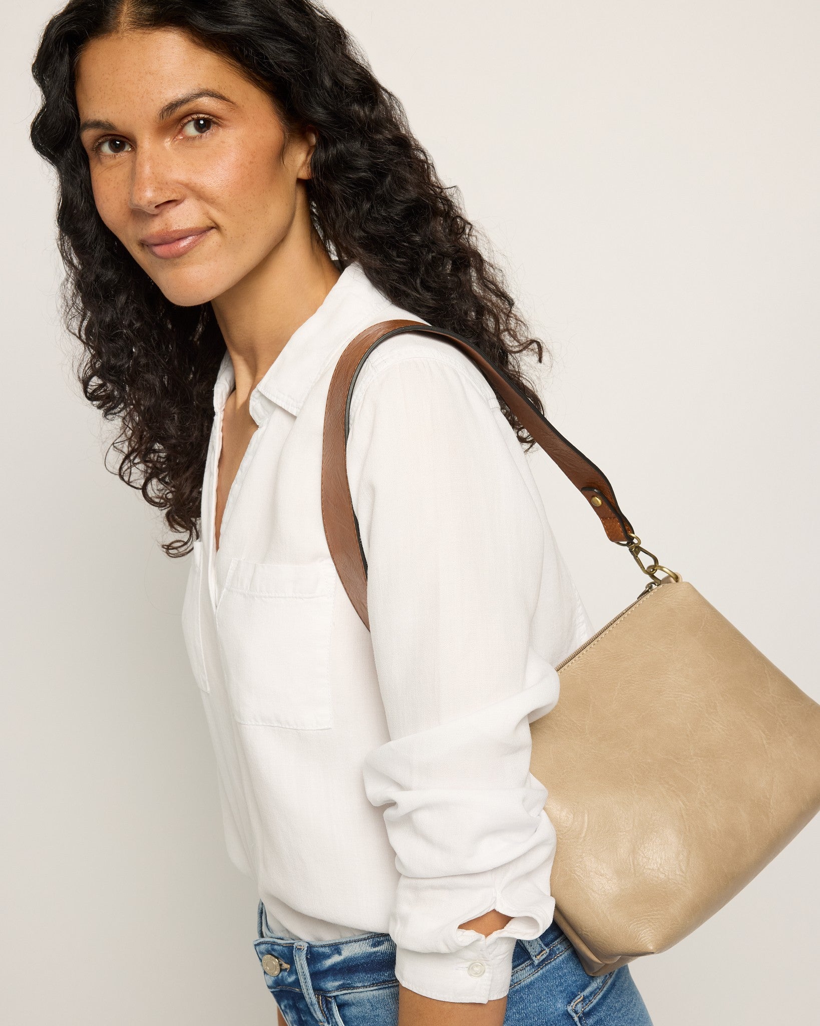 Warm Grey / Brown $|& Jen & Co. Lyla Two Piece Tote - UGC On Fig