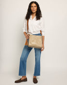 Warm Grey / Brown $|& Jen & Co. Lyla Two Piece Tote - SOF Front