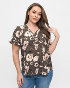 Olive Floral $|& West Kei Floral Woven Ruffle Sleeve Blouse - VOF Detail