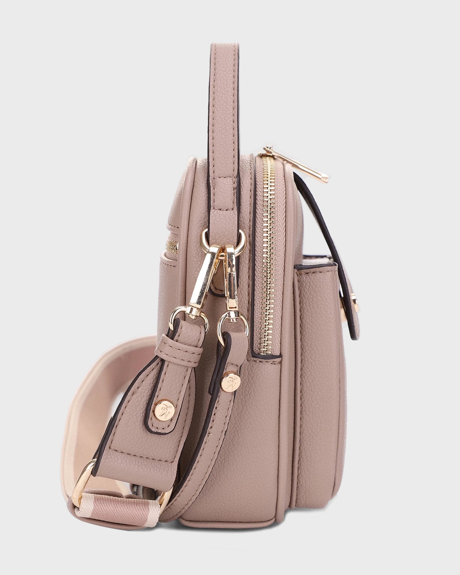 Taupe $|& Mali + Lili Gail Phone Crossbody with Dual Straps - Hanger Front