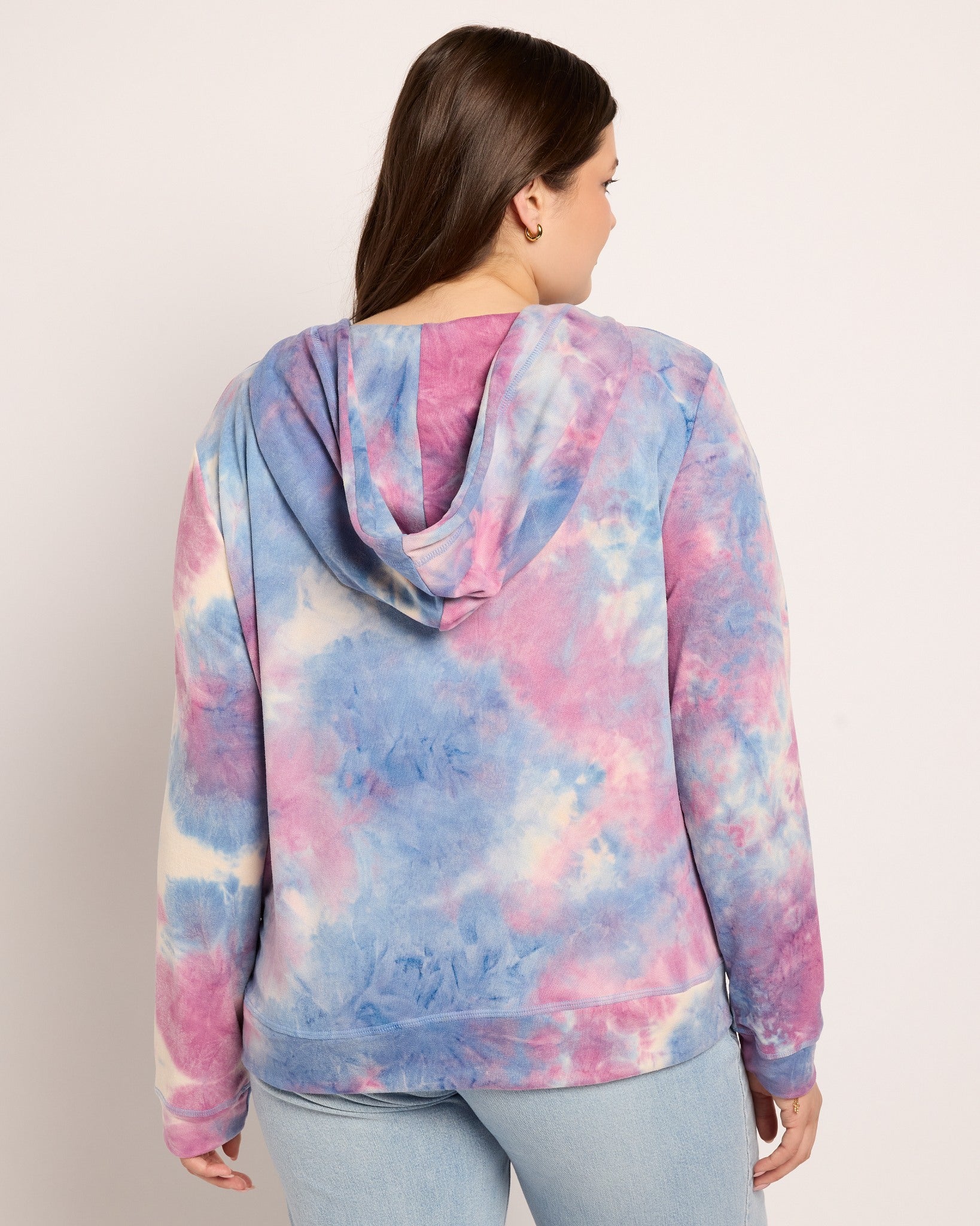 Plus Size Tie-Dye Hoodie - Soft Knit Full Zip – Wantable