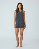 Navy/White Stripe $|& Astrologie Hacci Stripe Sleeveless Tank - VOF Detail