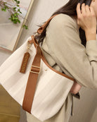 Natural/Cognac $|& mode. Convertible Shoulder Bag - SOF Side