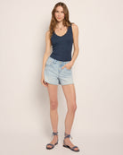 Navy $|& SEAS Whitecap Lace Trim Tank - UGC On Fig
