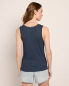 Navy $|& SEAS Whitecap Lace Trim Tank - SOF Back