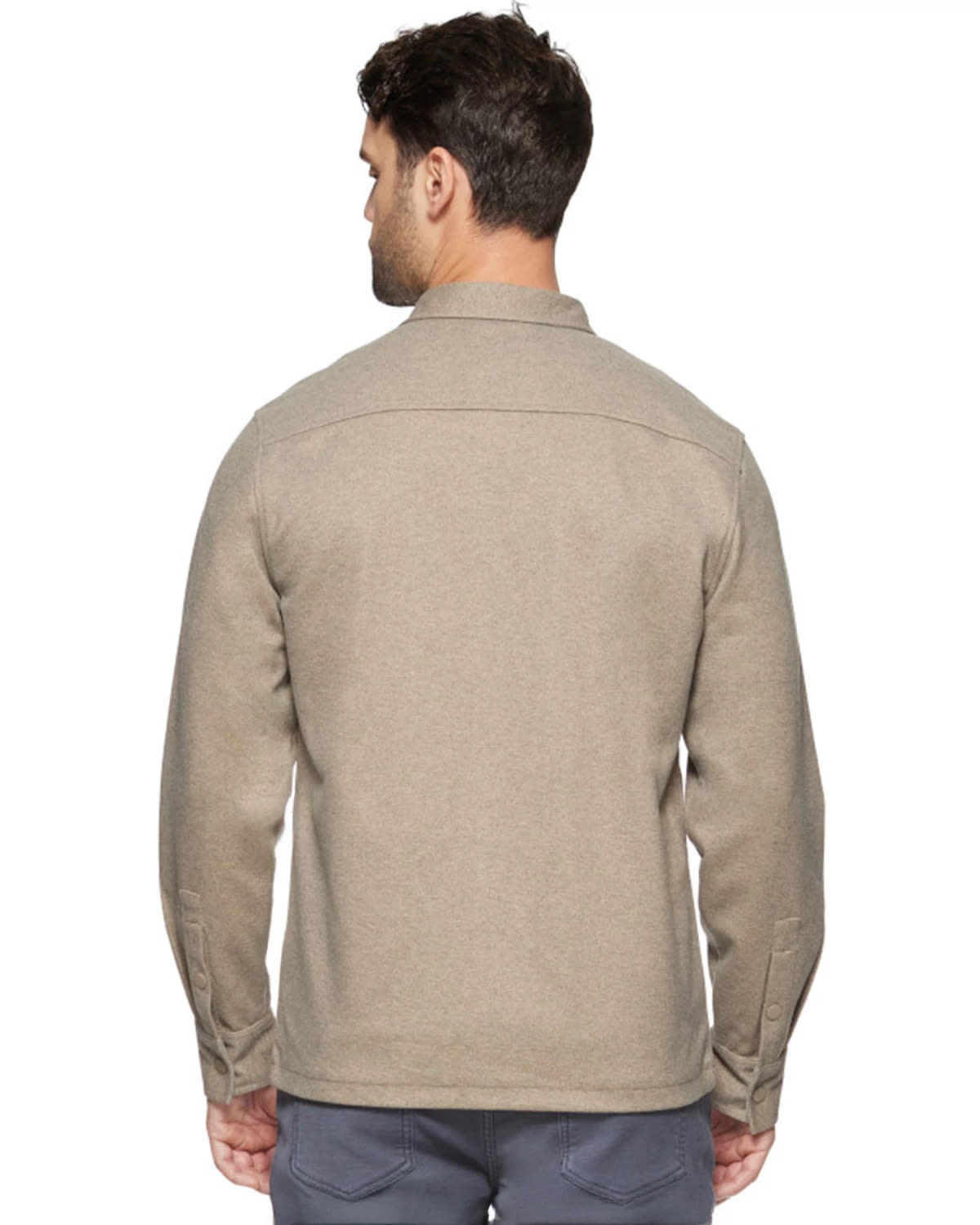 Oatmeal $|& Flag & Anthem Hamlin Stretch Twill Shirt Jacket - Hanger Side