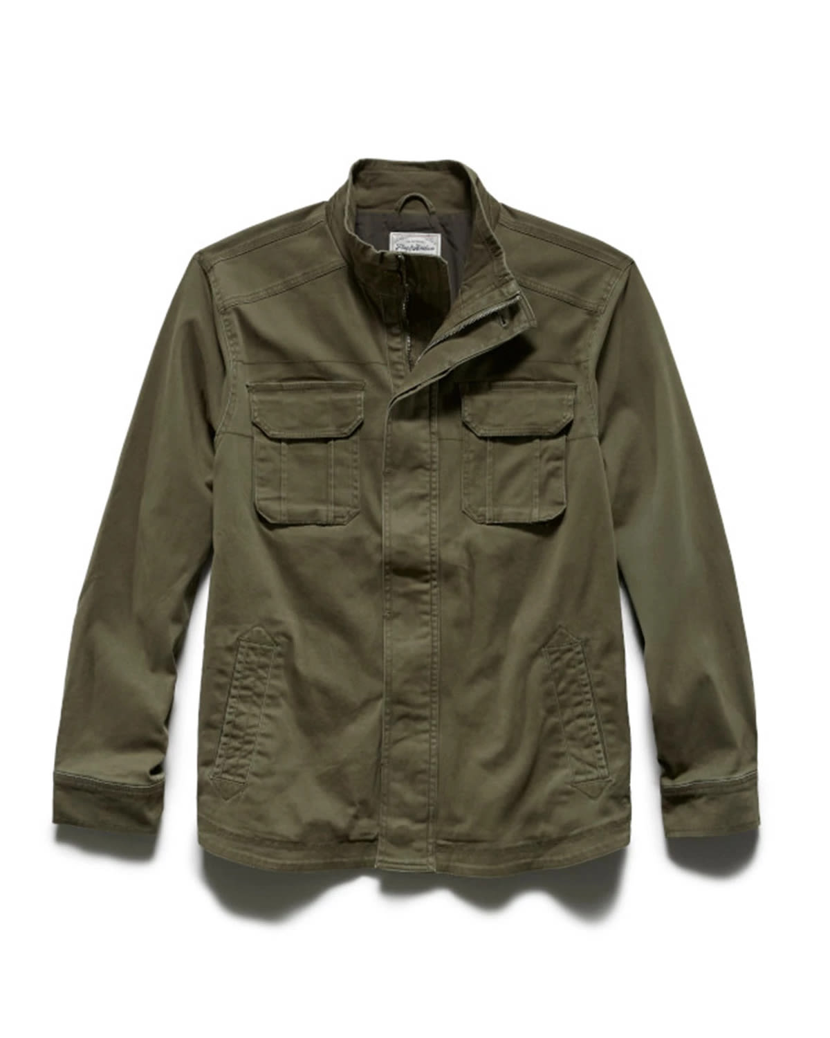 Olive $|& Flag & Anthem Jetson Garment Dyed Twill Jacket - Hanger Back