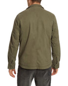 Olive $|& Flag & Anthem Jetson Garment Dyed Twill Jacket - Hanger Side