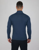 Blue $|& 90 Degree by Reflex & Yogalicious Everyday Half Zip Long Sleeve Top - Hanger Side