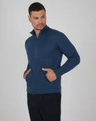 Blue $|& 90 Degree by Reflex & Yogalicious Everyday Half Zip Long Sleeve Top - Hanger Front