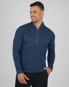 Blue $|& 90 Degree by Reflex & Yogalicious Everyday Half Zip Long Sleeve Top - VOF Detail