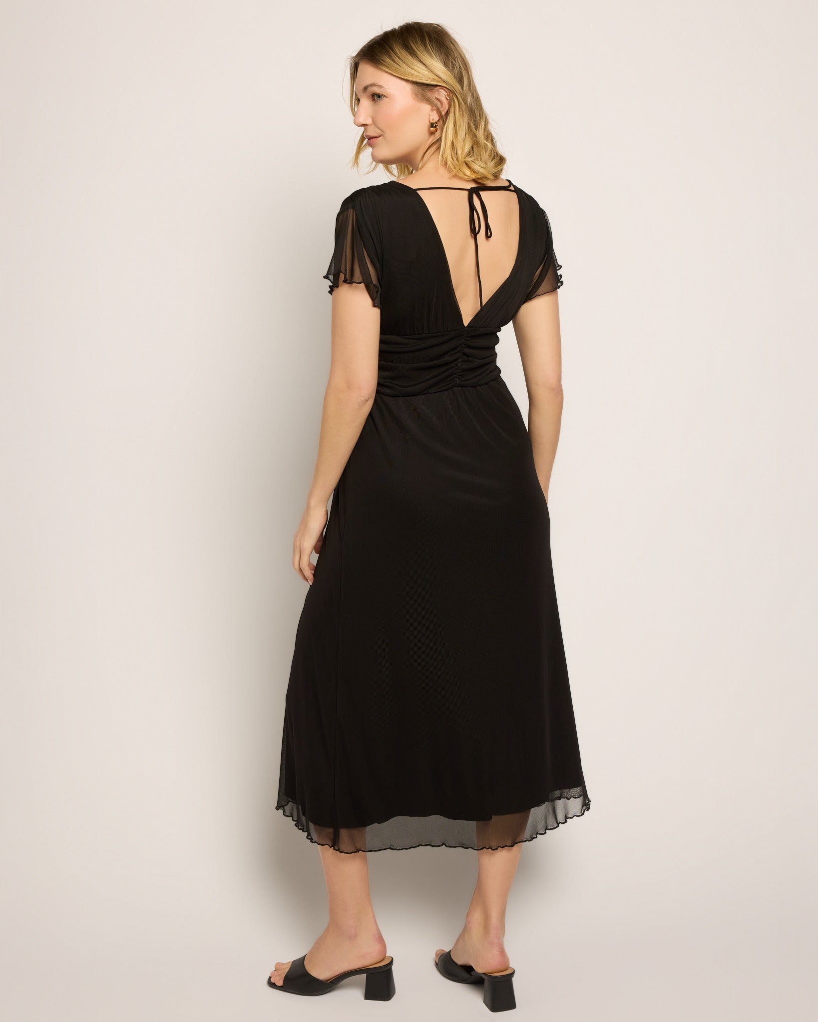 v back midi dress Deep V Midi Dress