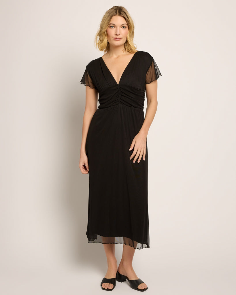 Deep V Midi Dress