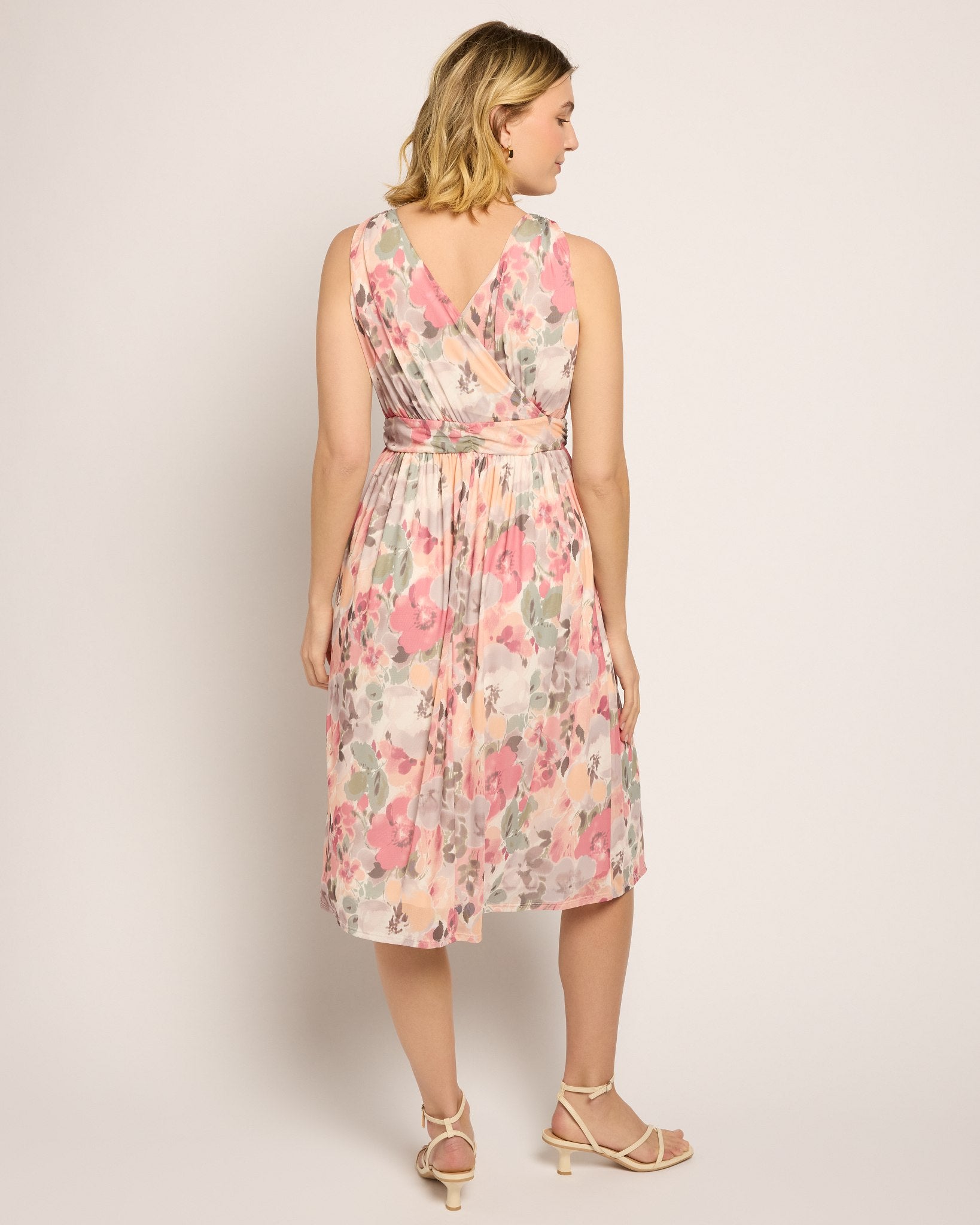 Blush/Sage $|& Loveappella Floral Cross Swing Dress - SOF Back