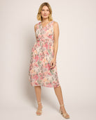 Blush/Sage $|& Loveappella Floral Cross Swing Dress - SOF Front