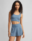 Oceanic Blue $|& Z Supply Zoe Ribbed Tank Bra - VOF Detail