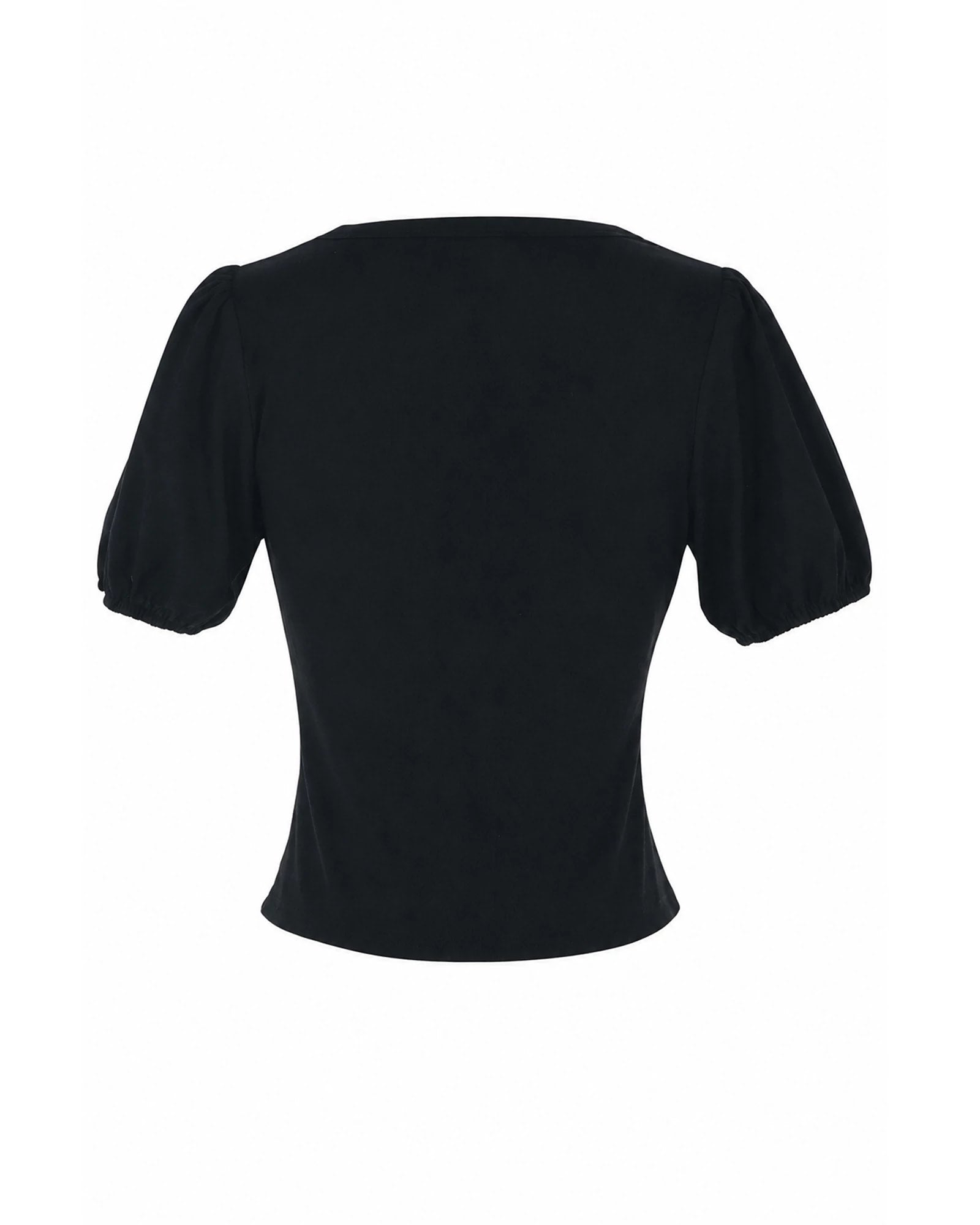Black $|& Skies Are Blue Knit Top with Contrast Sleeve - Hanger Side