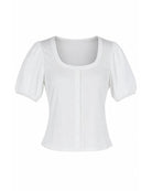 White $|& Skies Are Blue Knit Top with Contrast Sleeve - VOF Detail