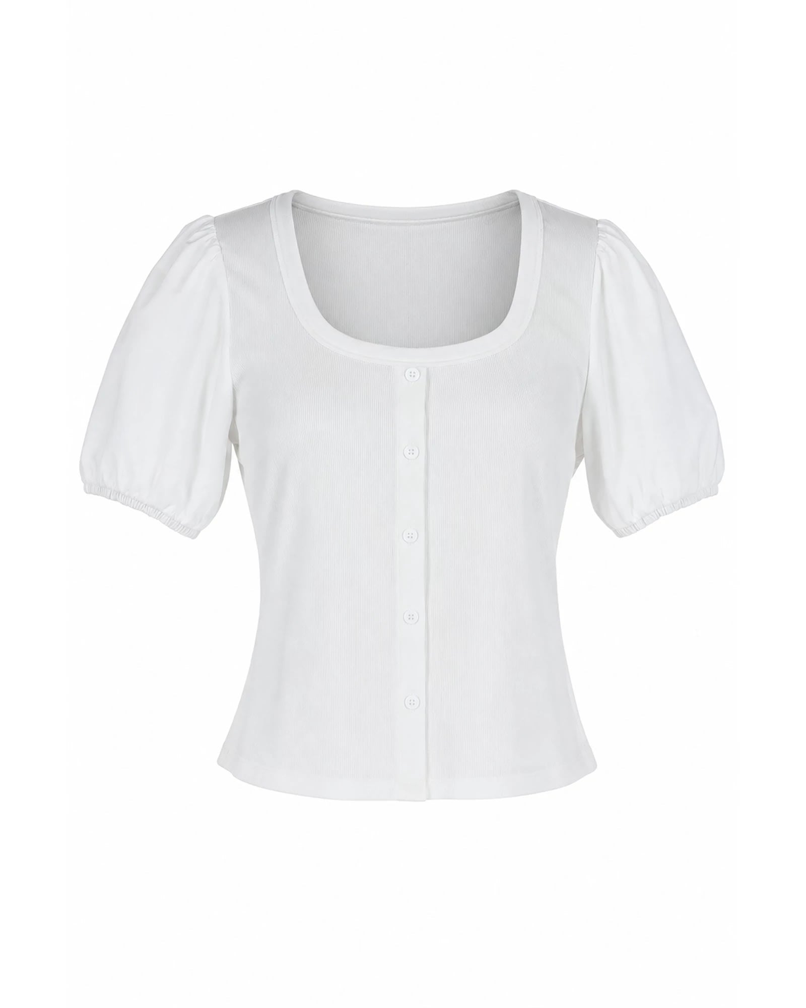 White $|& Skies Are Blue Knit Top with Contrast Sleeve - VOF Detail