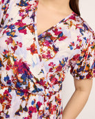 Fuchsia/Violet $|& Loveappella Wrap Tie Top - SOF Full Front