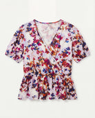 Fuchsia/Violet $|& Loveappella Wrap Tie Top - Hanger Detail