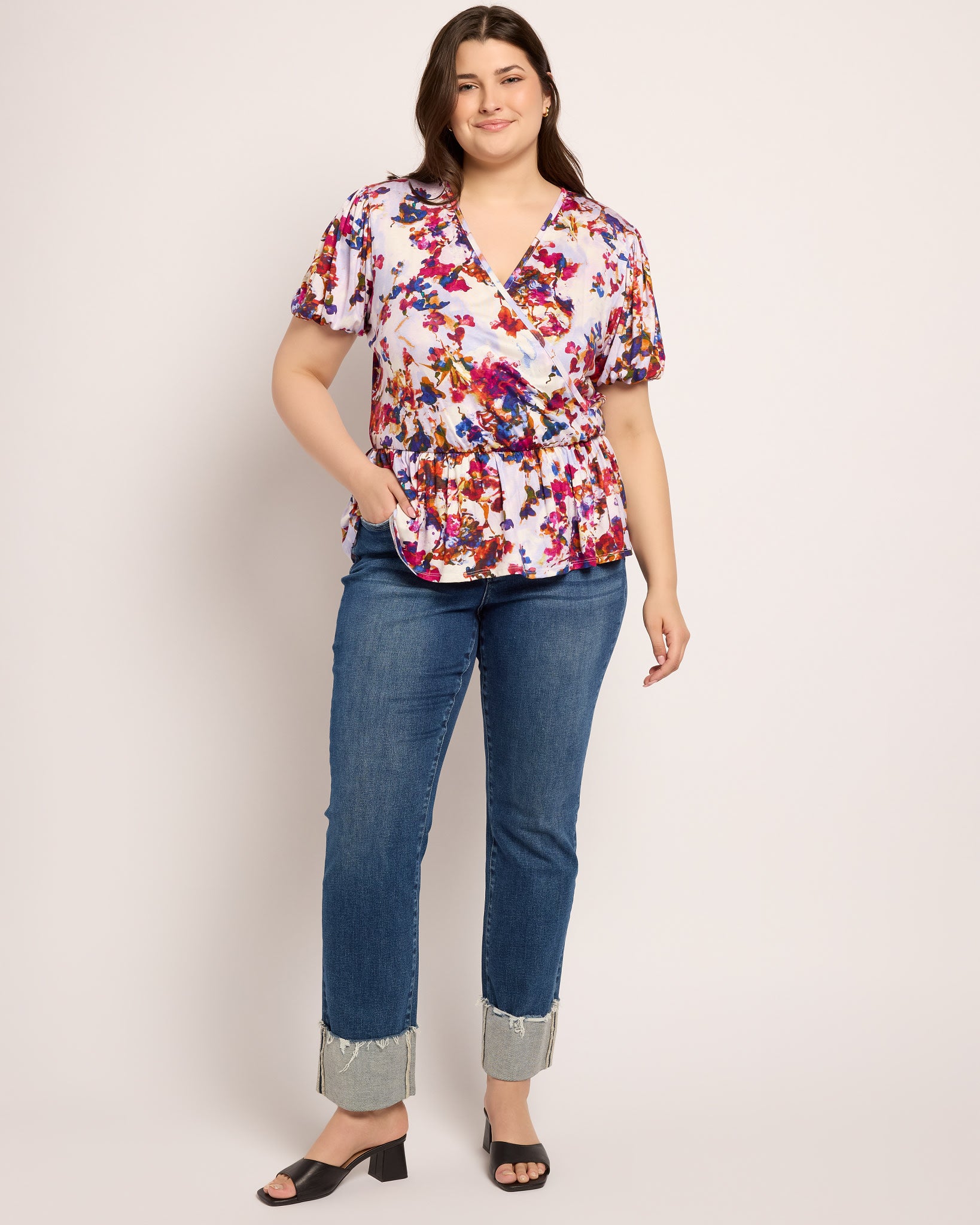 Fuchsia/Violet $|& Loveappella Wrap Tie Top - UGC On Fig